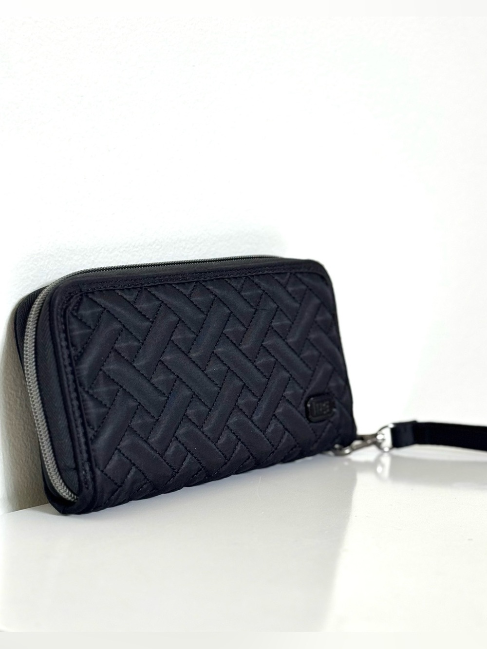 LUG Black Quilted RFID Wristlet Wallet